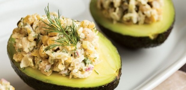 Smashed Chickpea Salad in Avocado Boats