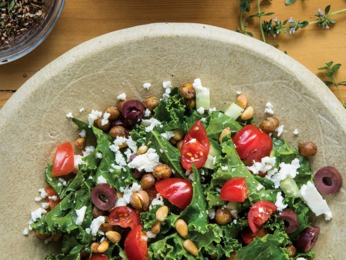 Crispy Greek Chickpea Salad With Tzatziki Drizzle
