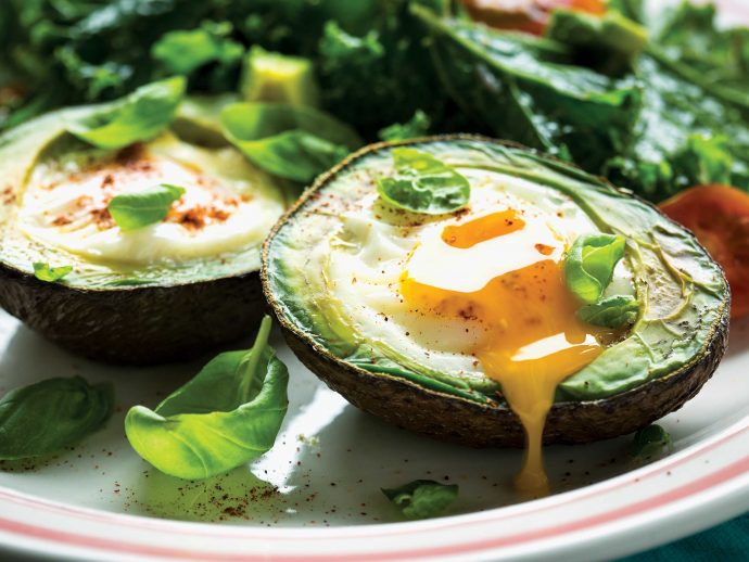 Eggy Avocado Boats & Kale Salad