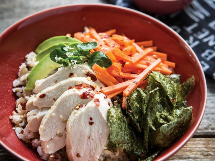 healthy-dinners-roasted-chicken-sushi-bowls