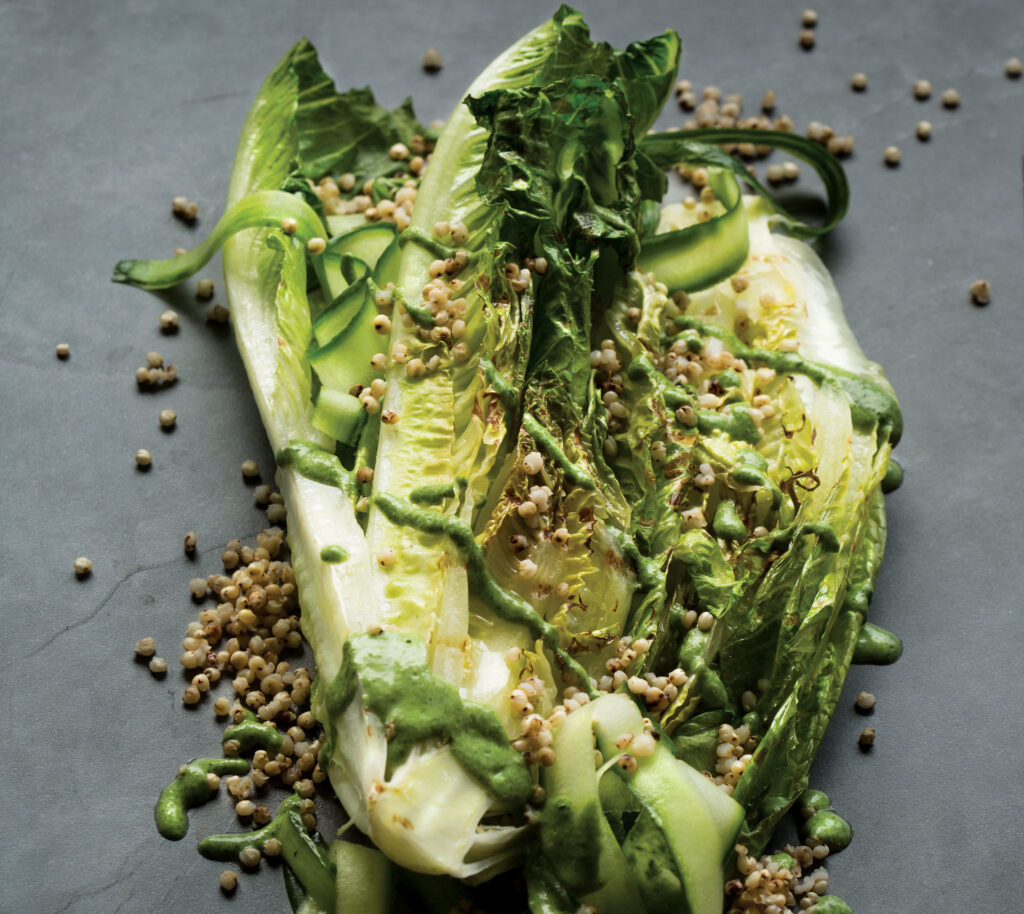 Protein-Packed Salads: Romaine and Sorghum Salad with Coconut Green Goddess