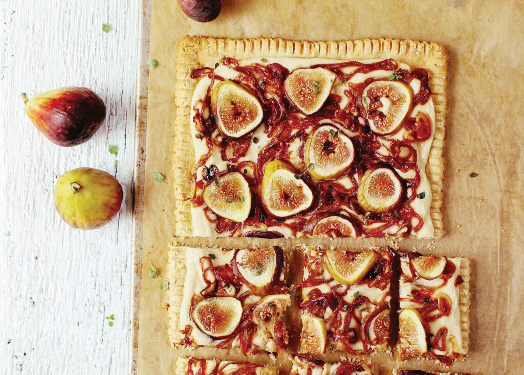 Vegan comfort food-Fig & Caramelized Onion Tart