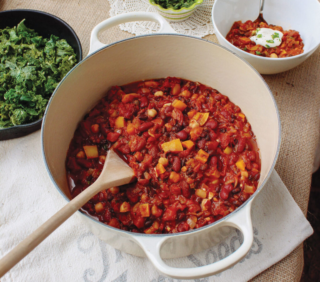 Vegan comfort food-Multi-Bean Chili