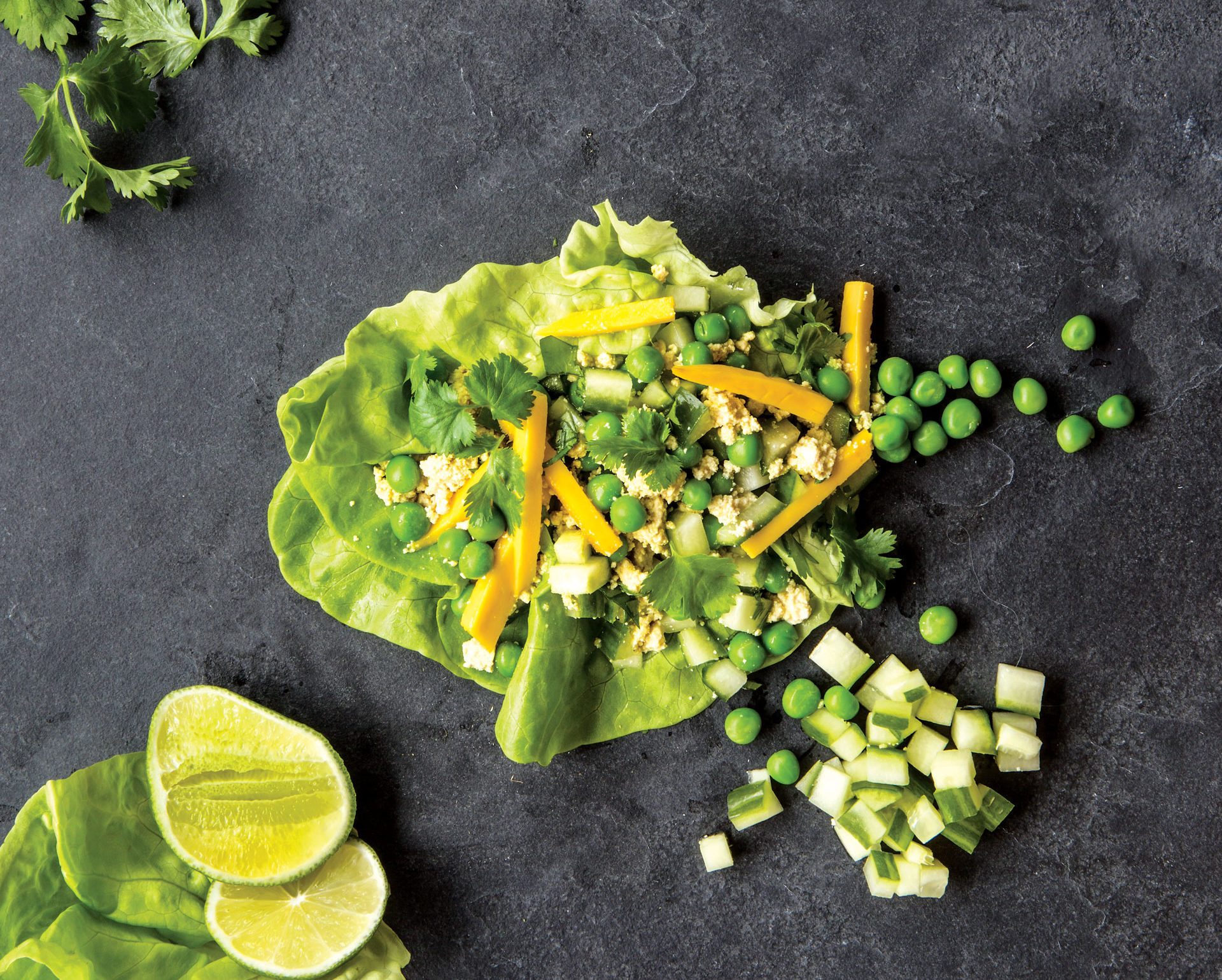 Green Curry Ground Tofu Lettuce Cups