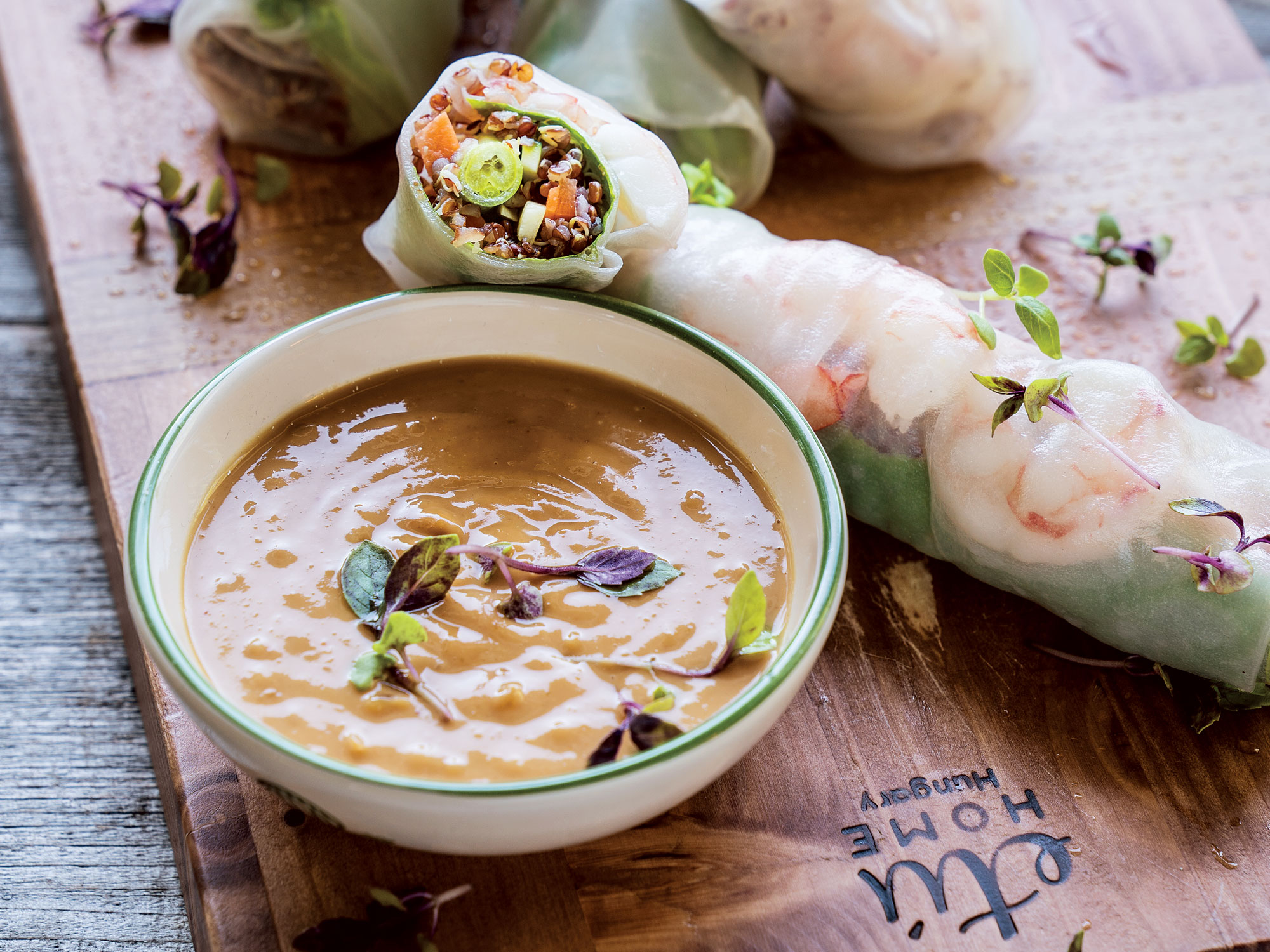 Fresh Summer Quinoa Rolls with Dipping Sauce