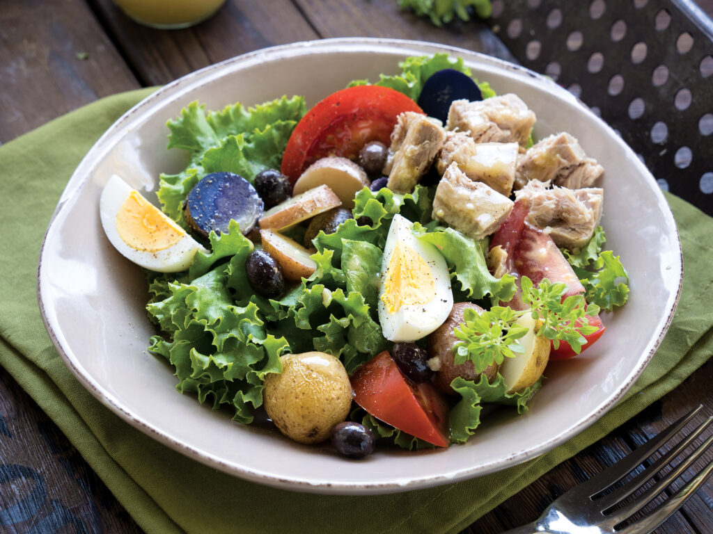 Tuna and Egg Nicoise with Roasted Baby Potatoes