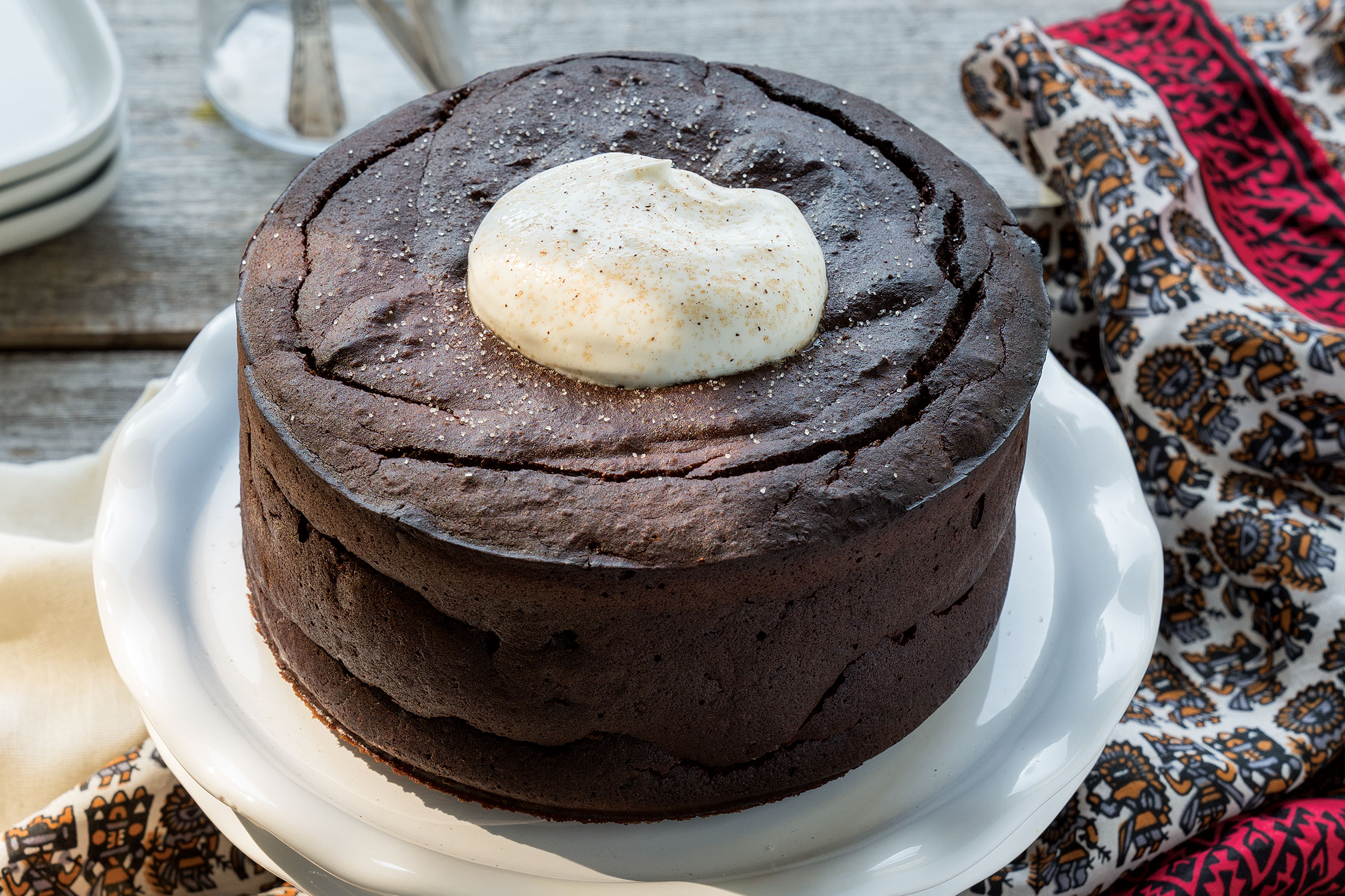 Flourless Hazelnut Cacao Cake with Whisky and Prunes