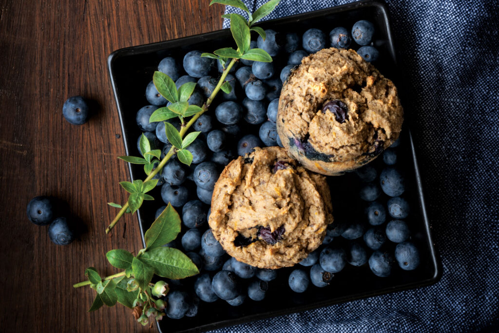 Sweet Potato Blueberry Pancake Muffins