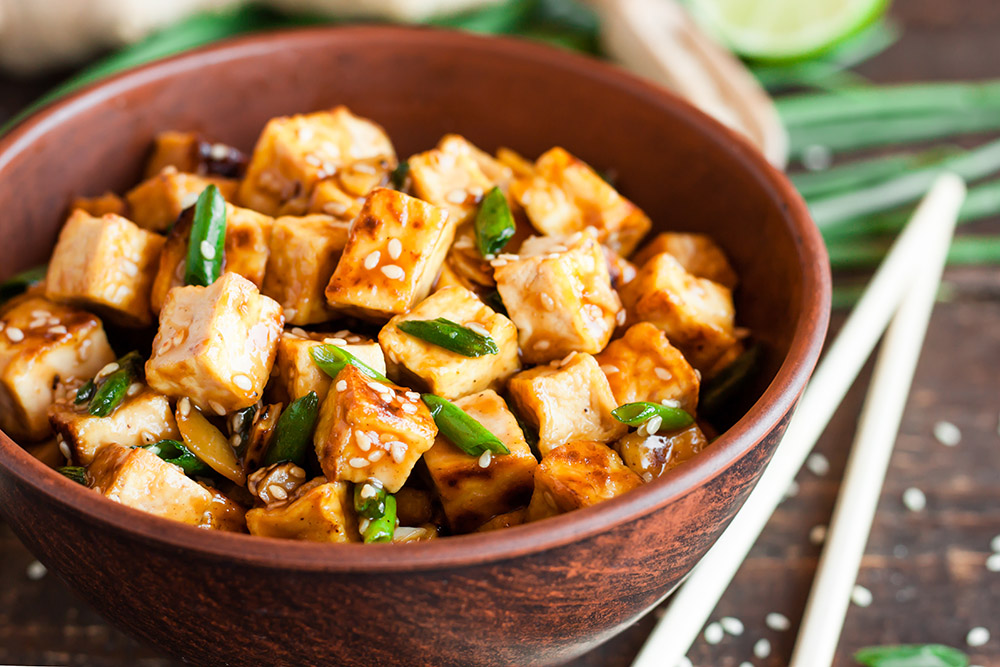 fried healthy tofu vegetarian