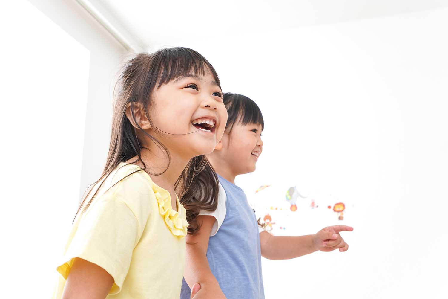 Girl playing with her friend