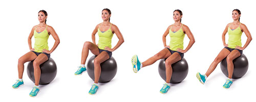 Stability Ball Seated Knee Tucks