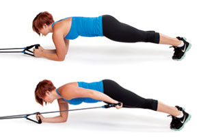 Resistance Band Plank Tricep Kickbacks