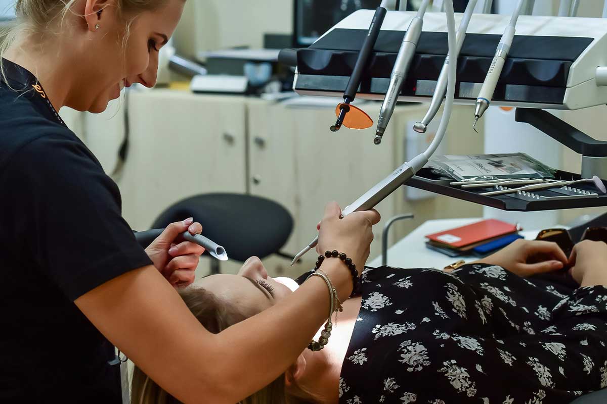 Woman at the dentist