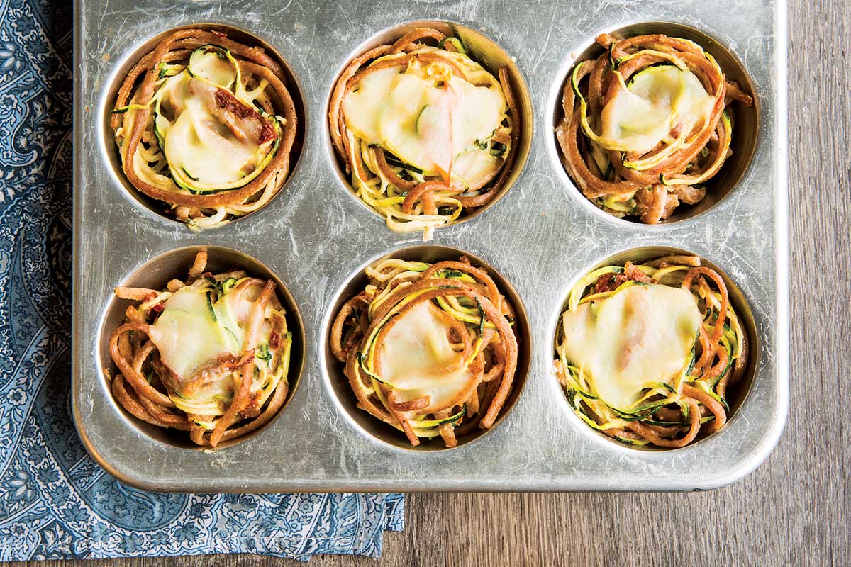 Pasta nests with cottage cheese
